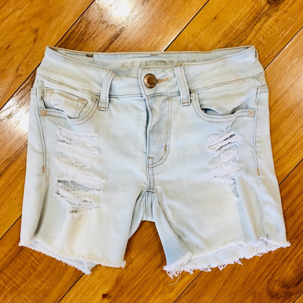 American Eagle denim distressed frayed shorts